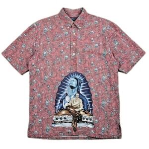 VTG Reyn Spooner Custom Upcycled Shirt Mens XL Lowrider Chevy Chicano Art Mashup